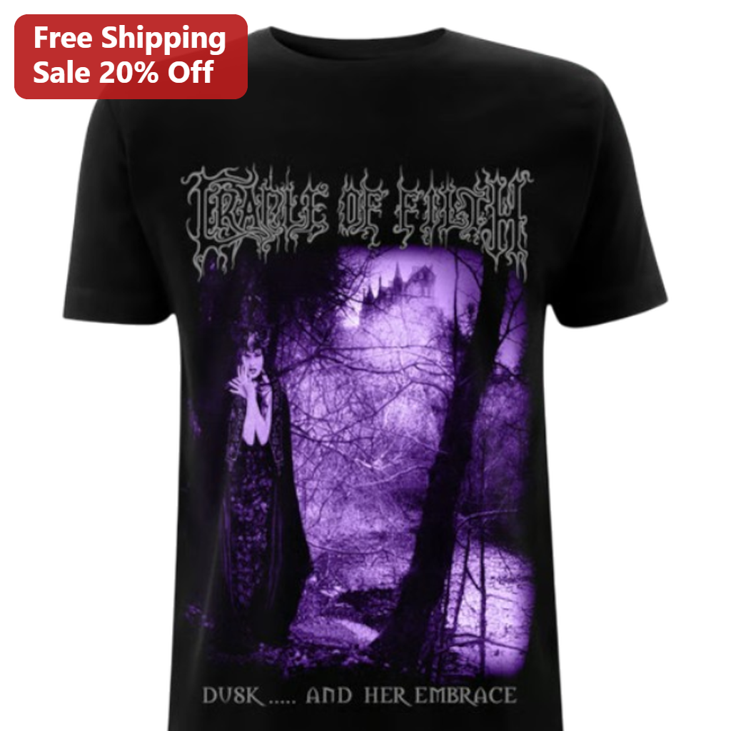 Cradle of Filth Dusk and Her Embrace Tee Gothic Black Metal Band Graphic Shirt
