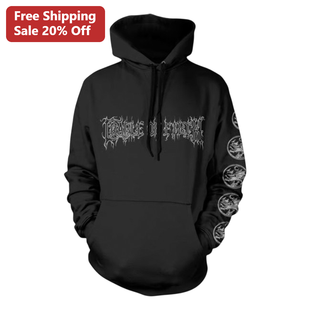 Cradle Of Filth Hoodie Gothic Black Metal Band Graphic Pullover Sweatshirt Music Tour Merch