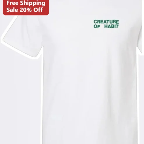 Creature of Habit Tee Minimalist Chest Print Graphic T-Shirt for Men Women