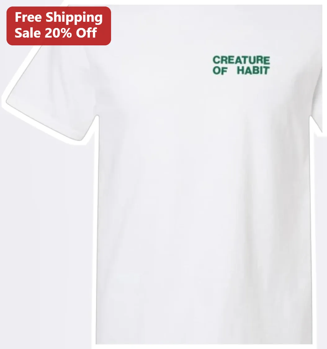 Creature of Habit Tee Minimalist Chest Print Graphic T-Shirt for Men Women