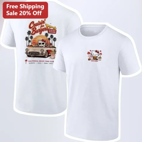 Cruisin' for Burgers Hello Kitty California Drive-Thru Club Retro Graphic Tee