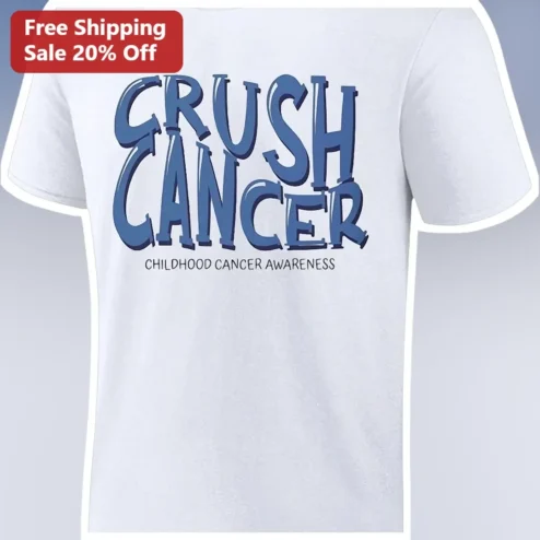 Crush Childhood Cancer Awareness Tee Blue Ribbon Pediatric Support Gift