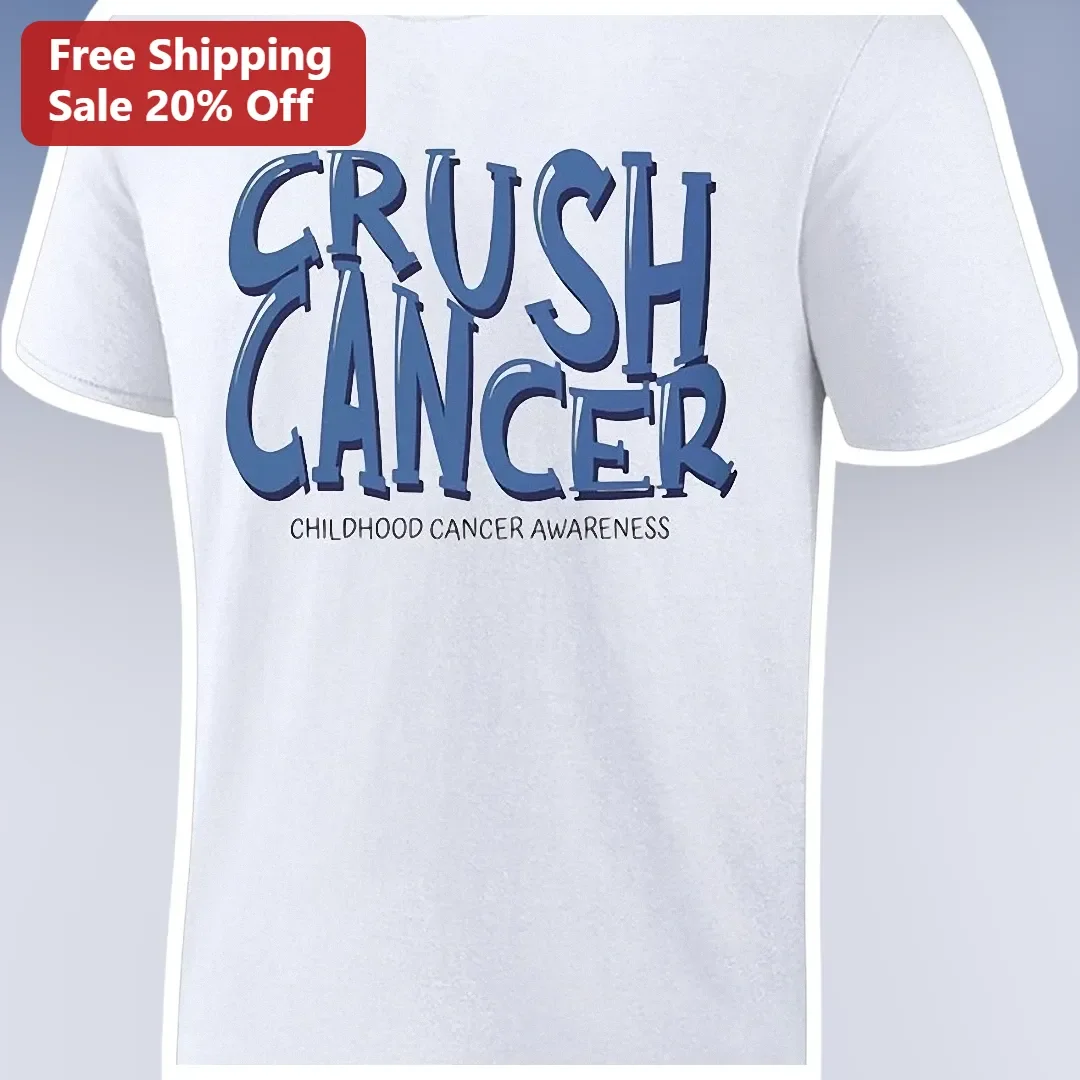 Crush Childhood Cancer Awareness Tee Blue Ribbon Pediatric Support Gift