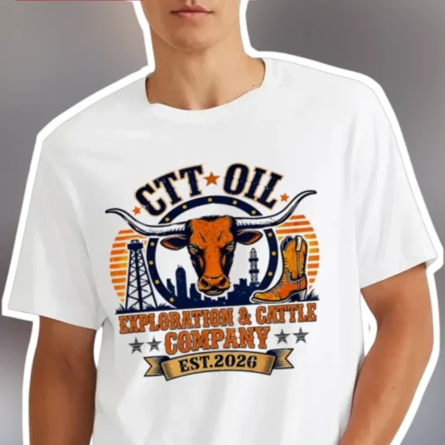 CTT Oil Exploration Cattle Company Vintage Western Tee Landman Fan Apparel
