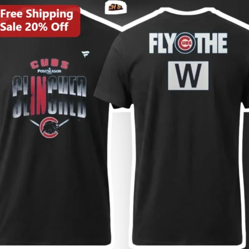 Cubs Postseason Clinched Fly The W Tee Chicago Cubs Playoff Shirt