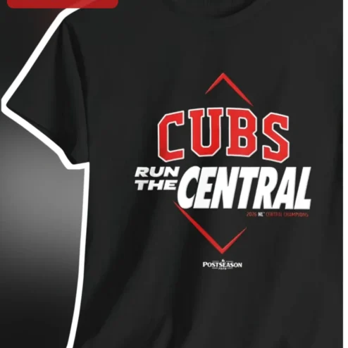 Cubs Run The Central 2026 NL Central Champions Tee Chicago Cubs Fan Gear