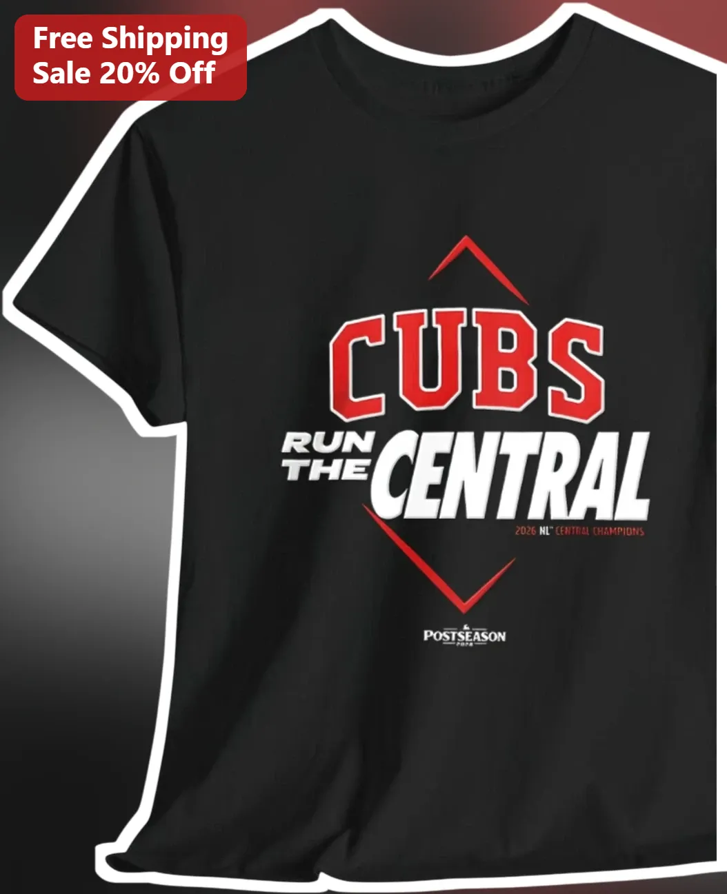 Cubs Run The Central 2026 NL Central Champions Tee Chicago Cubs Fan Gear