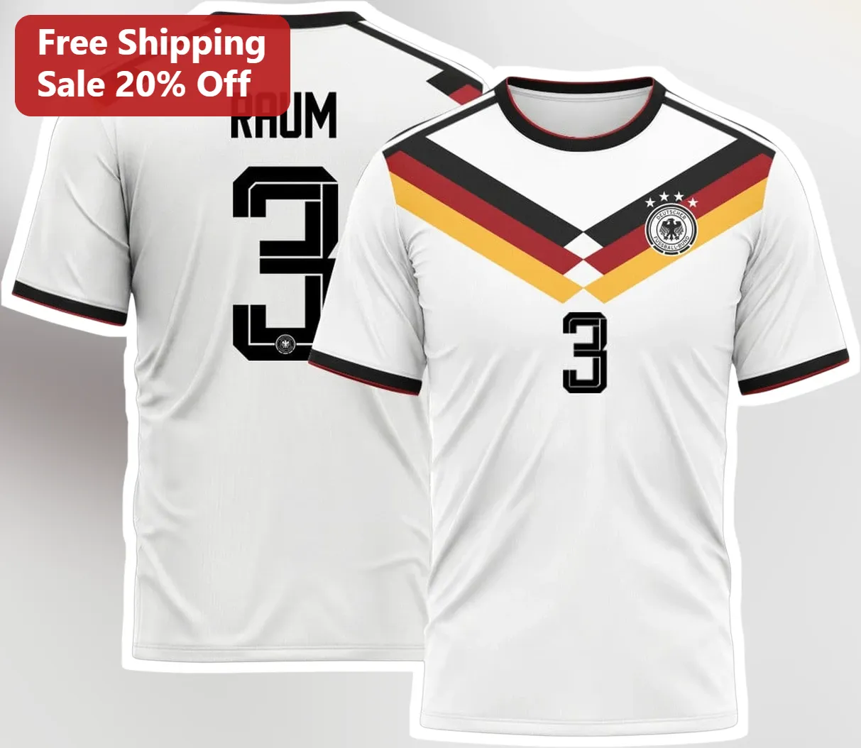 Custom Germany Soccer Jersey Tee Personalized Name Number DFB Style Gift for Men Women Kids