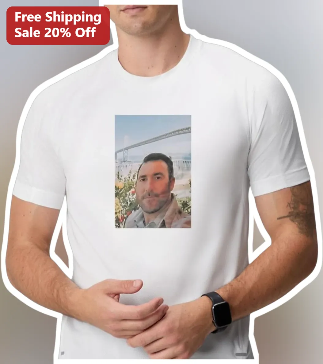 Custom Photo Print Man With Beard Outdoor Bridge Graphic Tee Personalized Gift