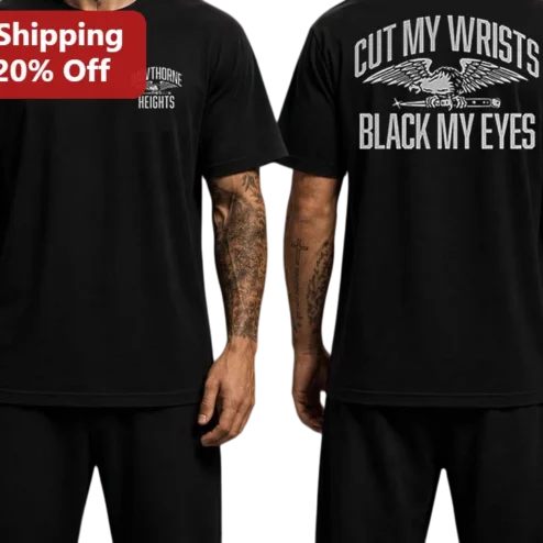 Cut My Wrists Black My Eyes Hawthorne Heights Emo Band Graphic Tee