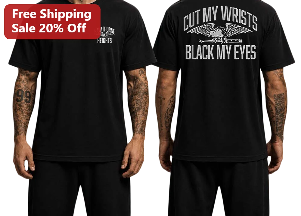 Cut My Wrists Black My Eyes Hawthorne Heights Emo Band Graphic Tee