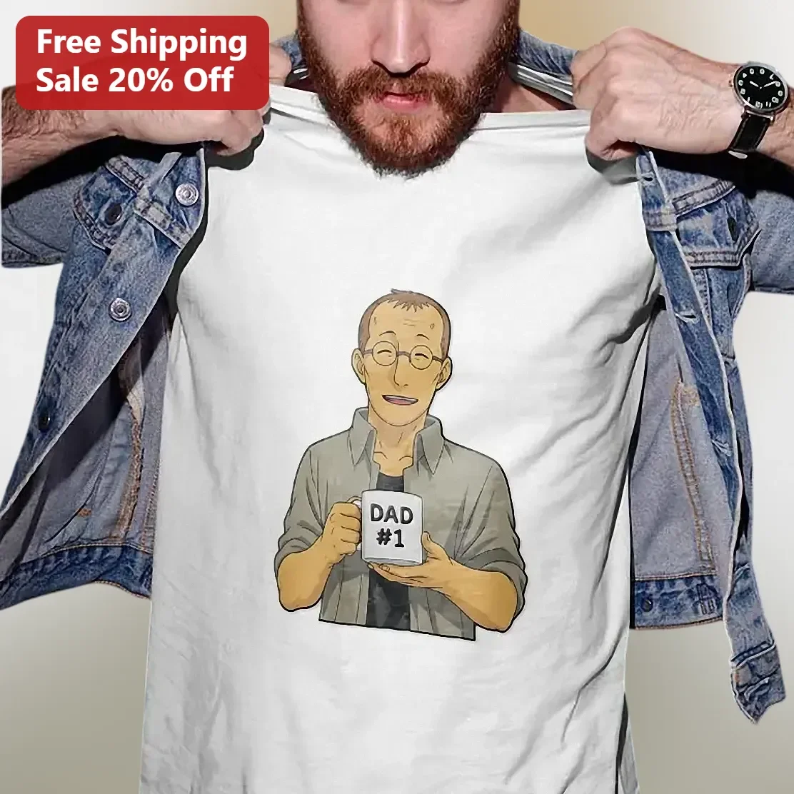 DAD #1 Graphic Tee Funny Father's Day Gift for Men
