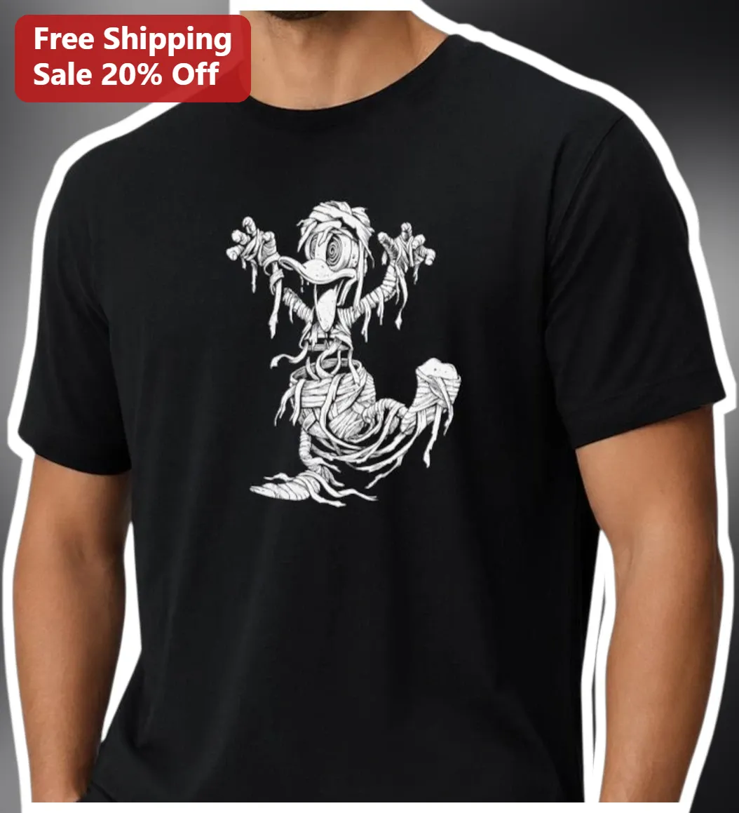 Daffy Duck Mummy Horror Graphic Tee Looney Tunes Halloween Shirt