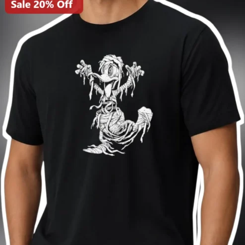 Daffy Duck Zombie Mummy Graphic Tee Halloween Looney Tunes Cartoon Horror Shirt