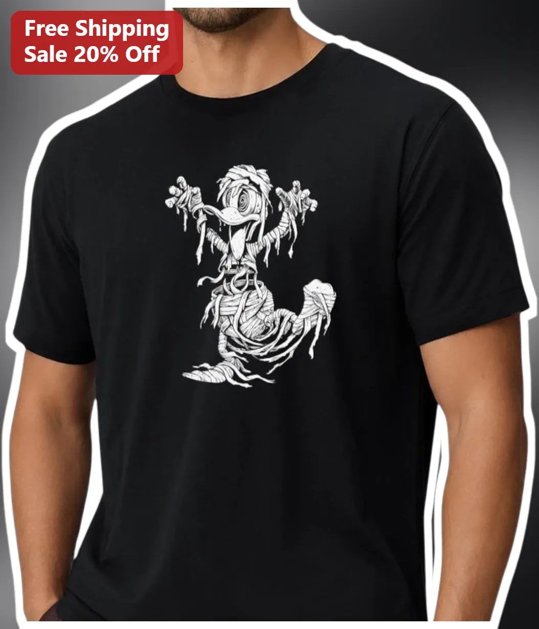 Daffy Duck Zombie Mummy Graphic Tee Halloween Looney Tunes Cartoon Horror Shirt