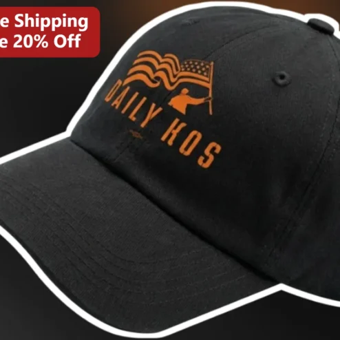 Daily Kos Hat Distressed American Flag Baseball Cap Progressive Liberal Political Gift