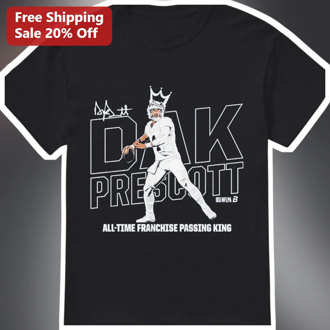 Dak Prescott All-Time Franchise Passing King Tee Dallas Cowboys NFL Quarterback Fan Gift