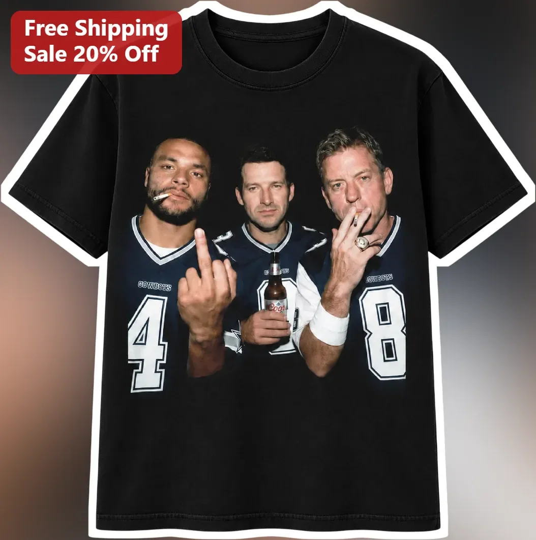 Dak Prescott Tee Dallas Cowboys Edgy Fan Graphic Shirt for Men