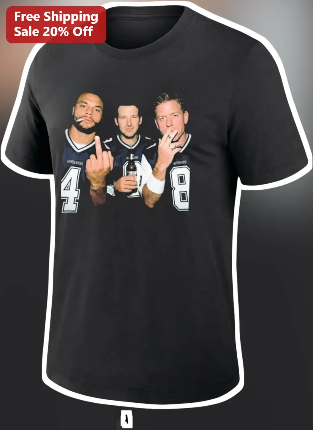 Dallas Cowboys Funny Football Players Graphic Tee for Men