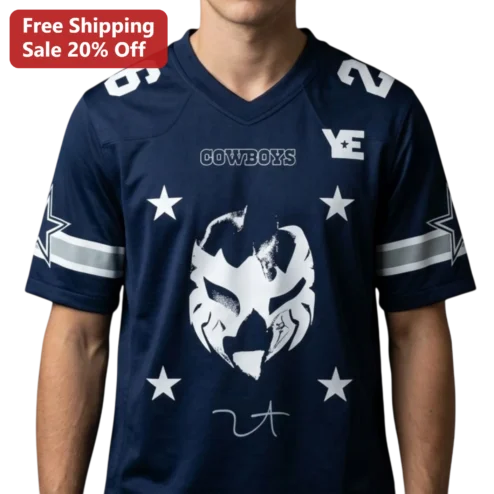 Dallas Cowboys Vintage Wolf Head Graphic Tee Distressed Football Fan Shirt
