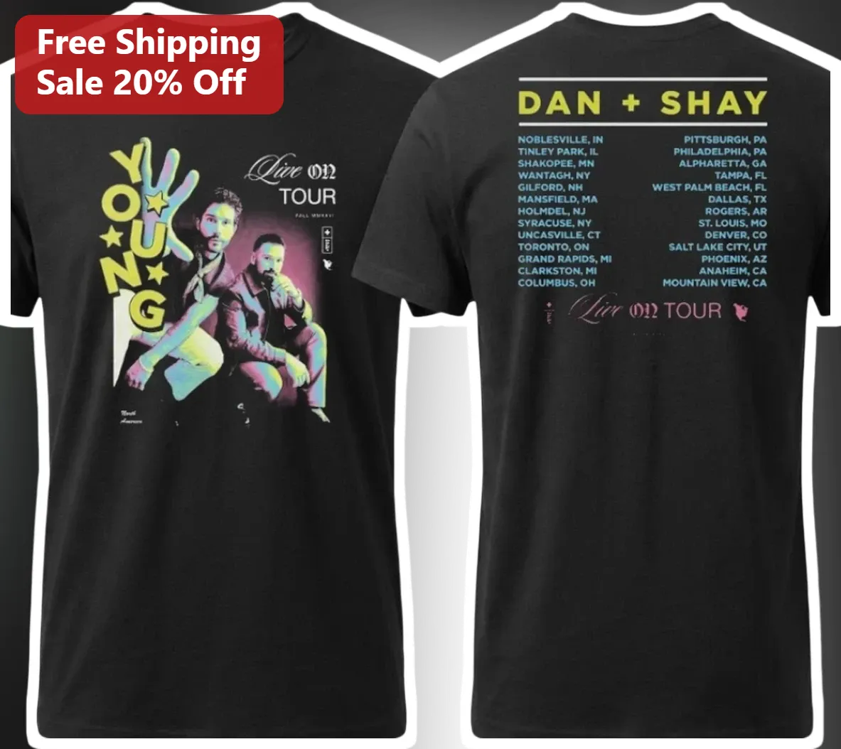 Dan Shay Young Live On Tour Graphic Tee Country Music Concert Merch Gift