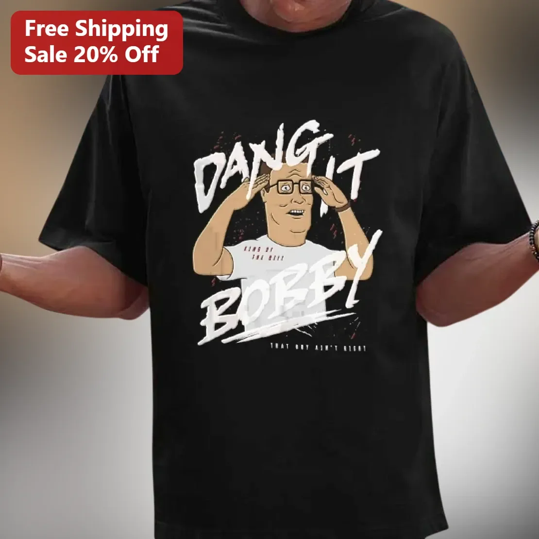 Dang It Bobby Tee King of the Hill Bobby Hill Meme Graphic T-Shirt Funny Parody Gift