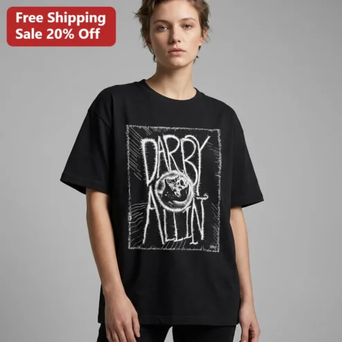 Darby Allin AEW Wrestling Tee, Punk Rock Sketch Graphic Shirt, AEW Fan Gear Gift for Men and Women