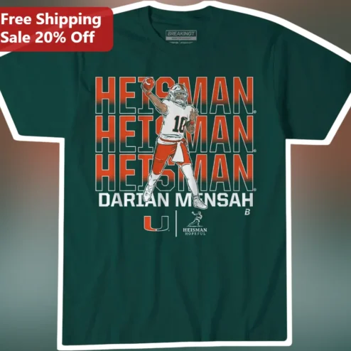 Darian Mensah Miami Hurricanes Quarterback Heisman Hopeful Graphic Tee