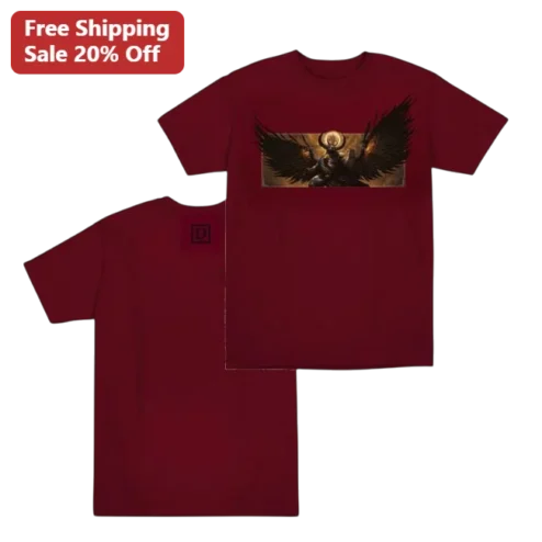 Dark Angel Winged Warrior Graphic Tee Fantasy Gothic Mythology Apparel for Men Women