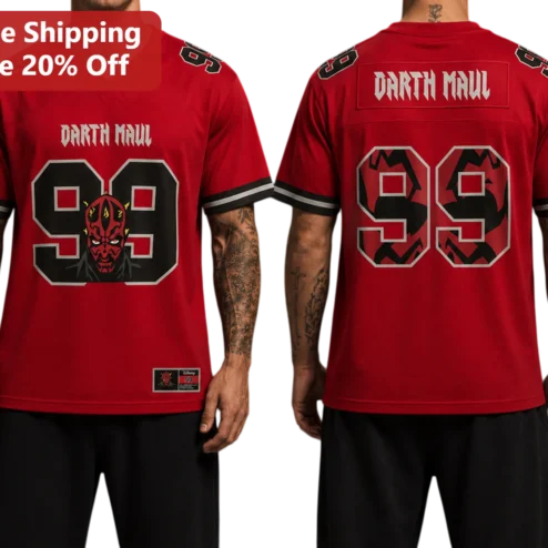 Darth Maul Jersey Star Wars Sith Lord Red Sports Fan Gear Cosplay Apparel