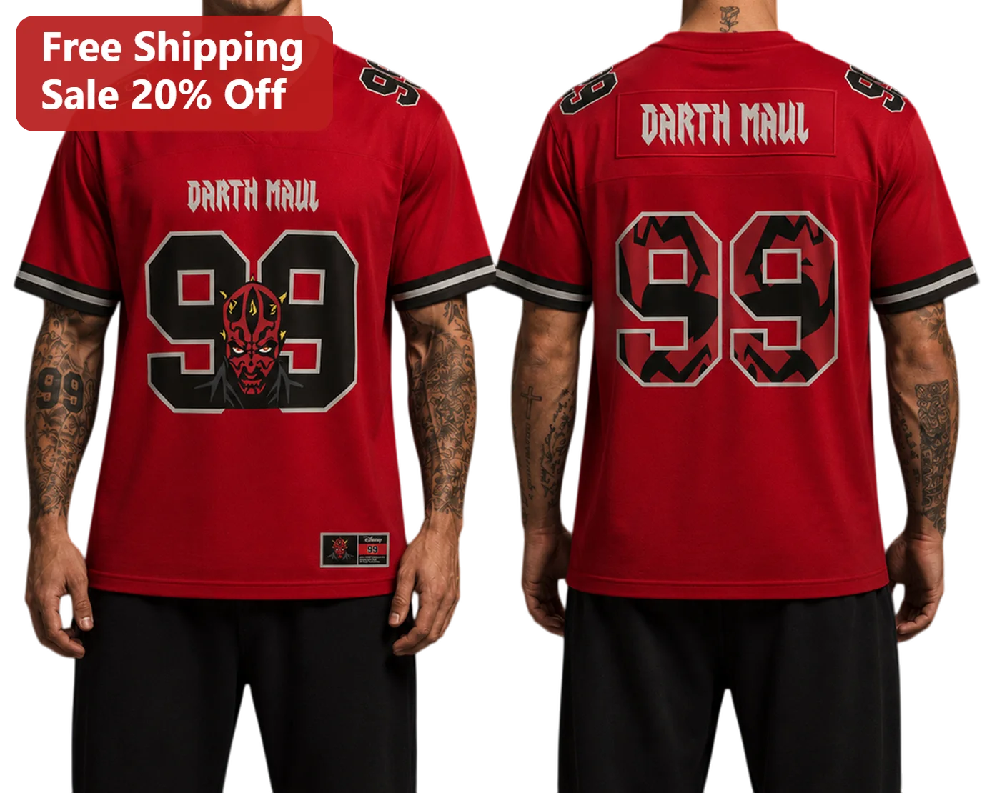 Darth Maul Jersey Star Wars Sith Lord Red Sports Fan Gear Cosplay Apparel