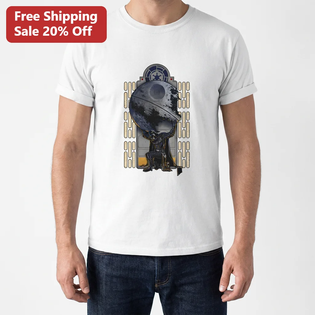 Darth Vader Tee Death Star Galactic Empire Art Deco Graphic Shirt, Retro Star Wars Fan Gift for Men