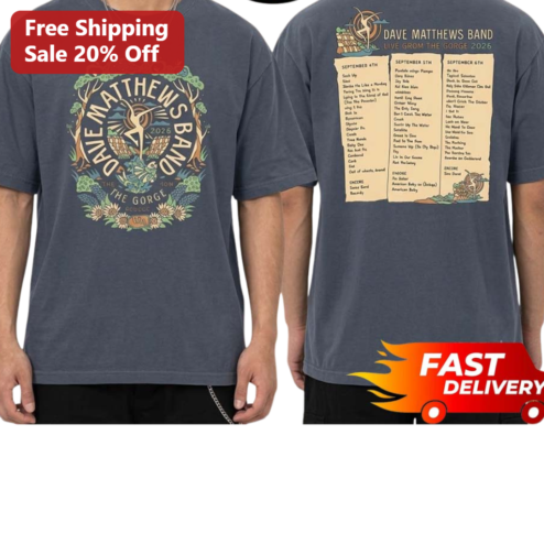Dave Matthews Band Live From The Gorge 2026 Tee, Vintage Rock Concert Tour Shirt