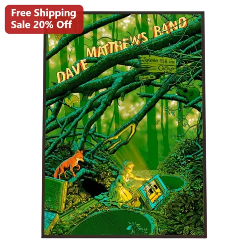 Dave Matthews Band Poster Psychedelic Forest Art Print DMB Concert Memorabilia Gift