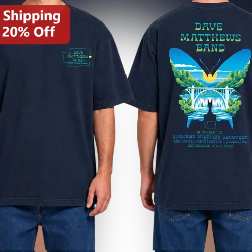 Dave Matthews Band Spokane Wildfire Recovery Charity Concert Tee
