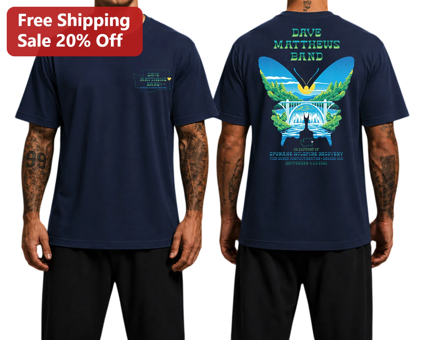 Dave Matthews Band Spokane Wildfire Recovery Support Tee
