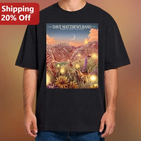 Dave Matthews Band Tee Psychedelic Desert Landscape Graphic T-Shirt