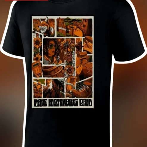 Dave Matthews Band Vintage Collage Graphic Tee for Music Fans