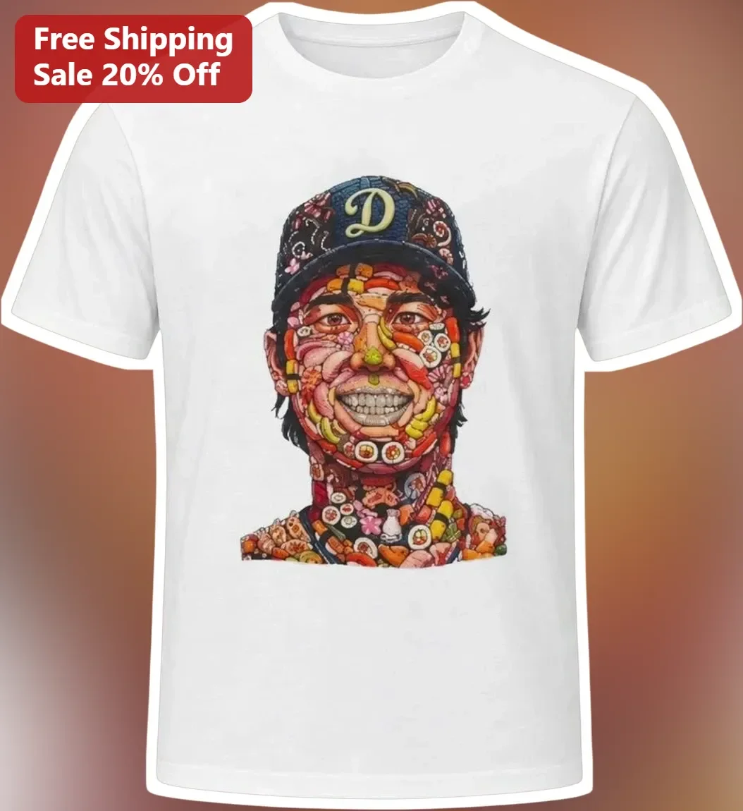 Dave Portnoy Tee Sushi Mosaic Portrait Graphic T-Shirt Barstool Sports Fan Gift