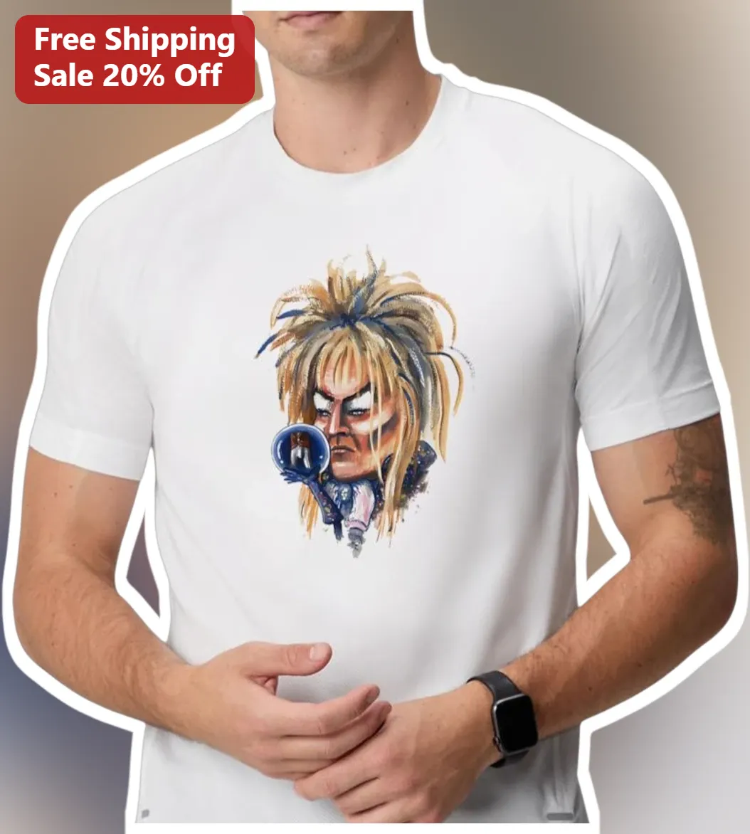 David Bowie Tee Watercolor Portrait Ziggy Stardust Glam Rock Graphic T-Shirt for Music Fans
