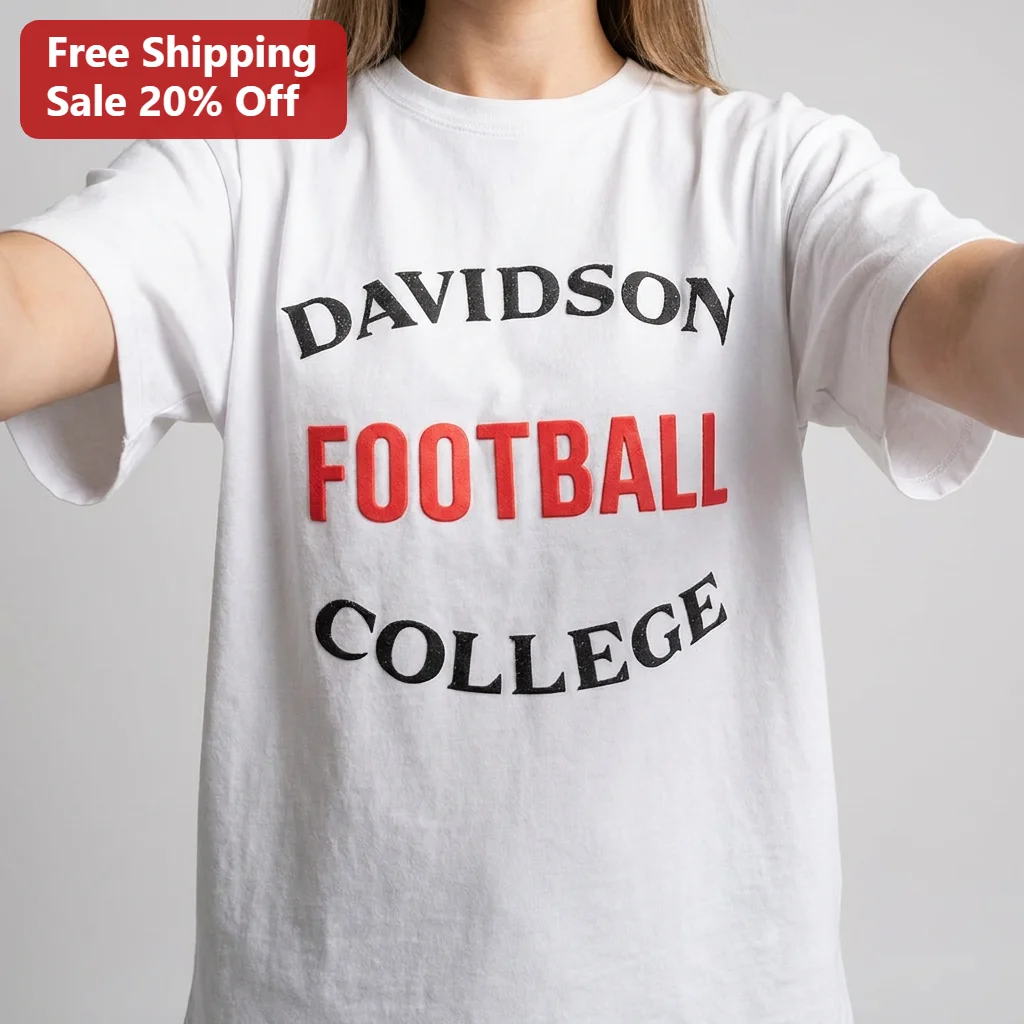 Davidson Football College Tee Vintage Collegiate Athletic Gift for Davidson Wildcats Fans, Students and Alumni