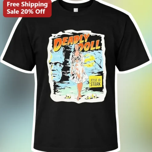 DEADLY DOLL Tee Vintage Horror Frankenstein Monster Graphic Shirt