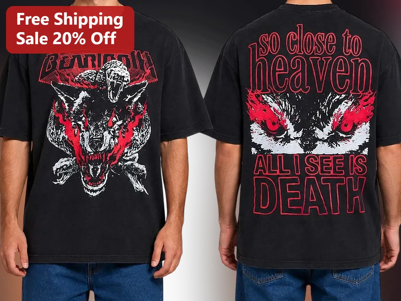 Deadpool So Close To Heaven All I See Is Death Graphic Tee Marvel Wade Wilson Distressed Vintage Shirt