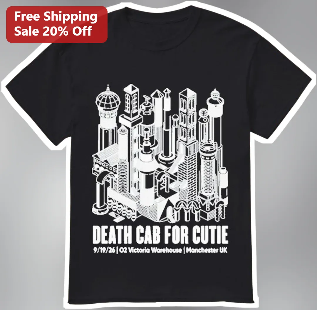 Death Cab for Cutie Manchester O2 Victoria Warehouse Tee Indie Rock Band Merch