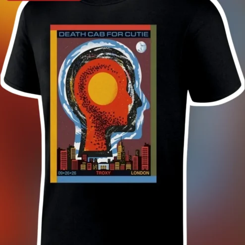 Death Cab for Cutie Troxy London Vintage Gig Poster Graphic Tee Indie Rock Band Merch Gift