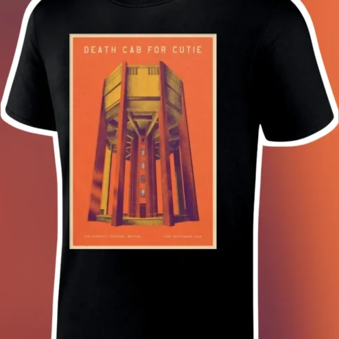 Death Cab for Cutie Vintage Concert Poster Graphic Tee Indie Rock Band Merch