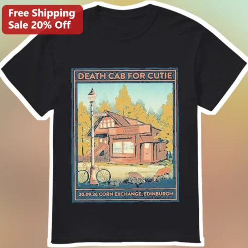 Death Cab for Cutie Vintage Travel Poster Graphic Tee Indie Rock Band Shirt