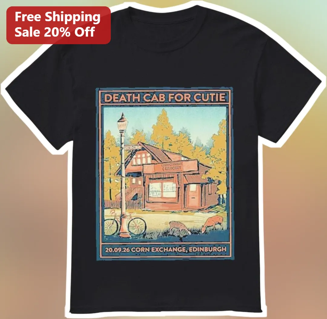 Death Cab for Cutie Vintage Travel Poster Graphic Tee Indie Rock Band Shirt