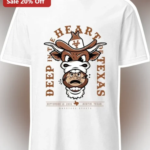 Deep In The Heart Of Texas Barstool Sports Houston Cougars Mascot Graphic Tee