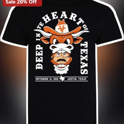 Deep in the Heart of Texas UT Longhorns Bull Mascot Graphic Tee